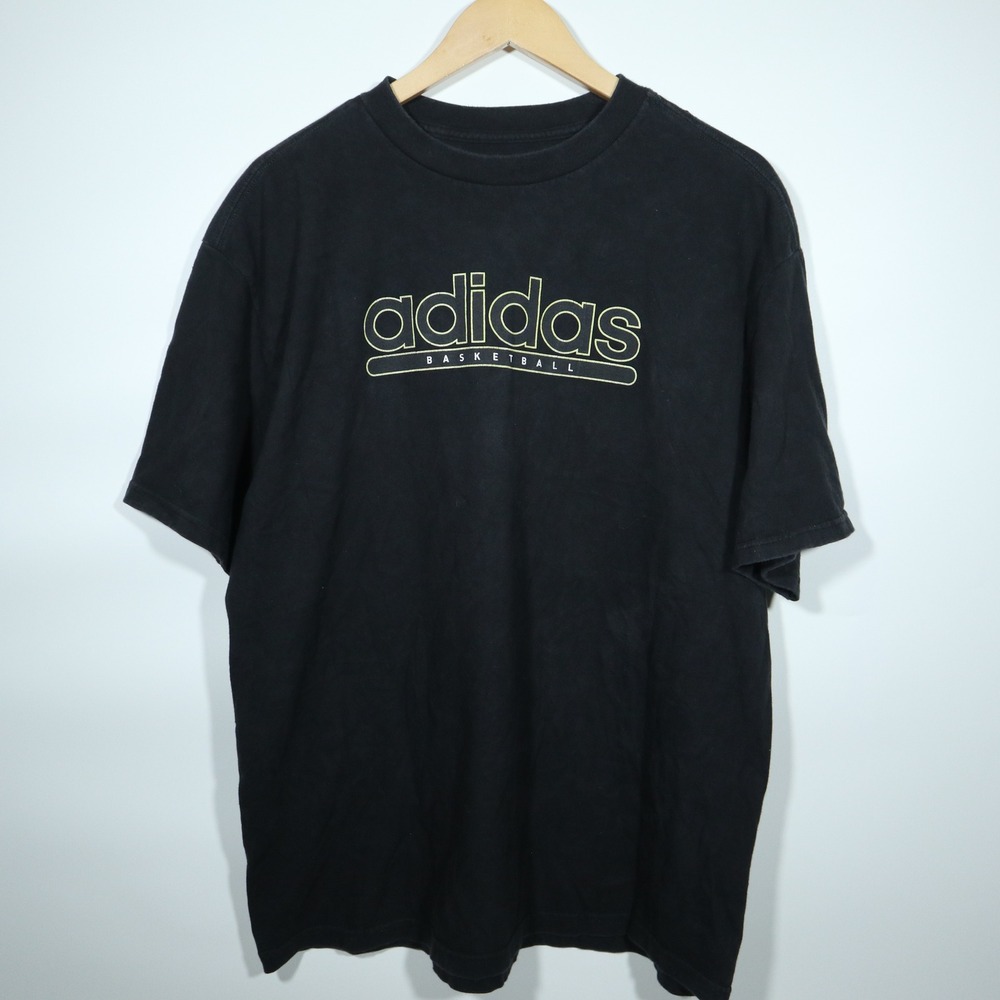 Adidas Basketball Shirt Large Black Streetwear 2000s Graphic Tee
